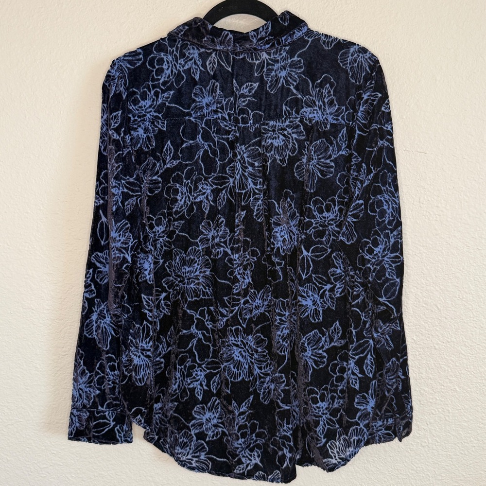 Torrid 0 Large Velvet Burnout Dark‎ Floral Whimsigoth Career Dark Romantic Goth - Picture 2 of 8